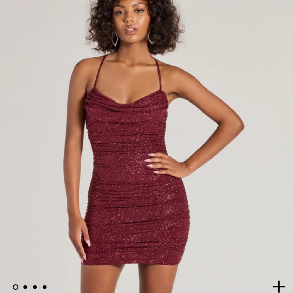 Windsor Red Ruched Bodycon Mini Dress